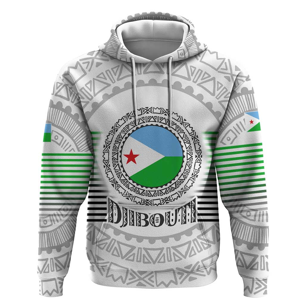 Djibouti Roots Hoodie Urban Streetwear with African Tribal Design & Patriotic Elements TS04