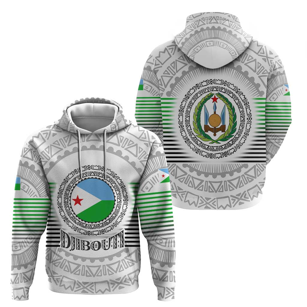 Djibouti Roots Hoodie Urban Streetwear with African Tribal Design & Patriotic Elements TS04