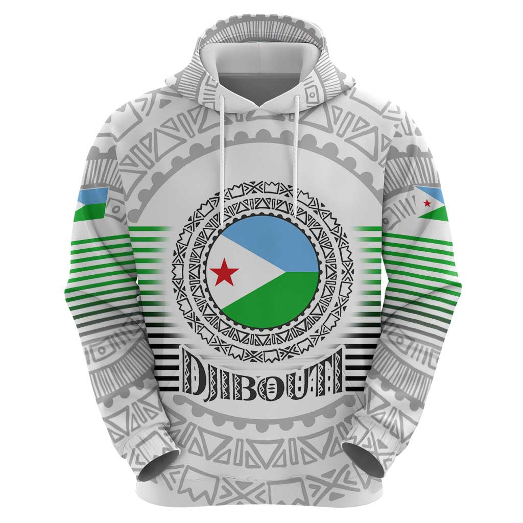 Djibouti Roots Hoodie Urban Streetwear with African Tribal Design & Patriotic Elements TS04
