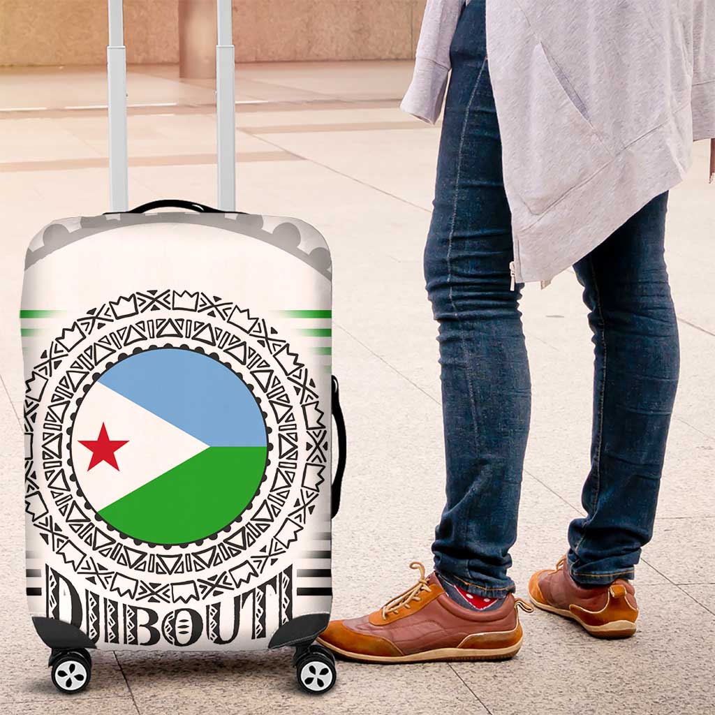 Djibouti Roots Luggage Cover Urban Streetwear with African Tribal Design & Patriotic Elements TS04