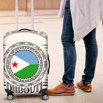 Djibouti Roots Luggage Cover Urban Streetwear with African Tribal Design & Patriotic Elements TS04