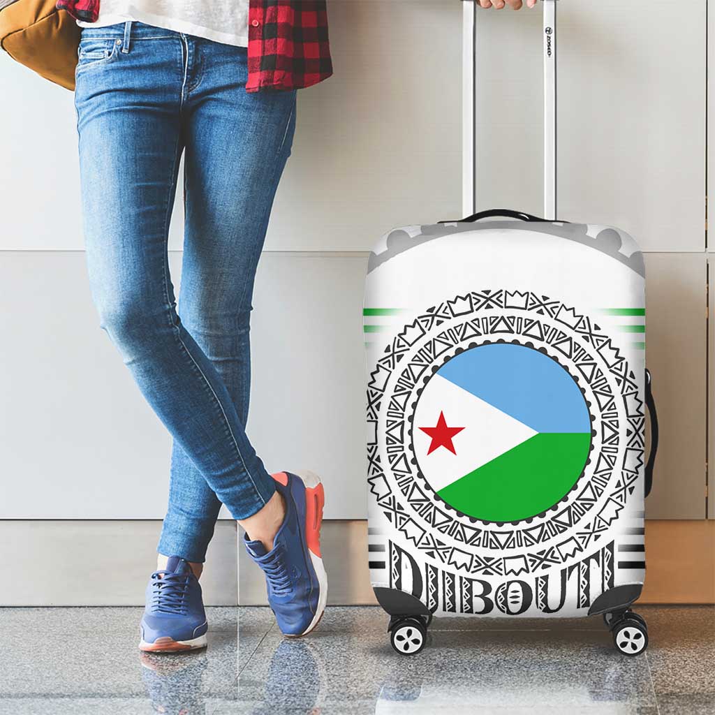 Djibouti Roots Luggage Cover Urban Streetwear with African Tribal Design & Patriotic Elements TS04