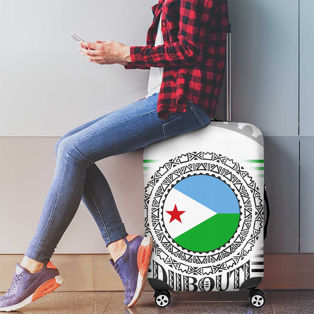 Djibouti Roots Luggage Cover Urban Streetwear with African Tribal Design & Patriotic Elements TS04