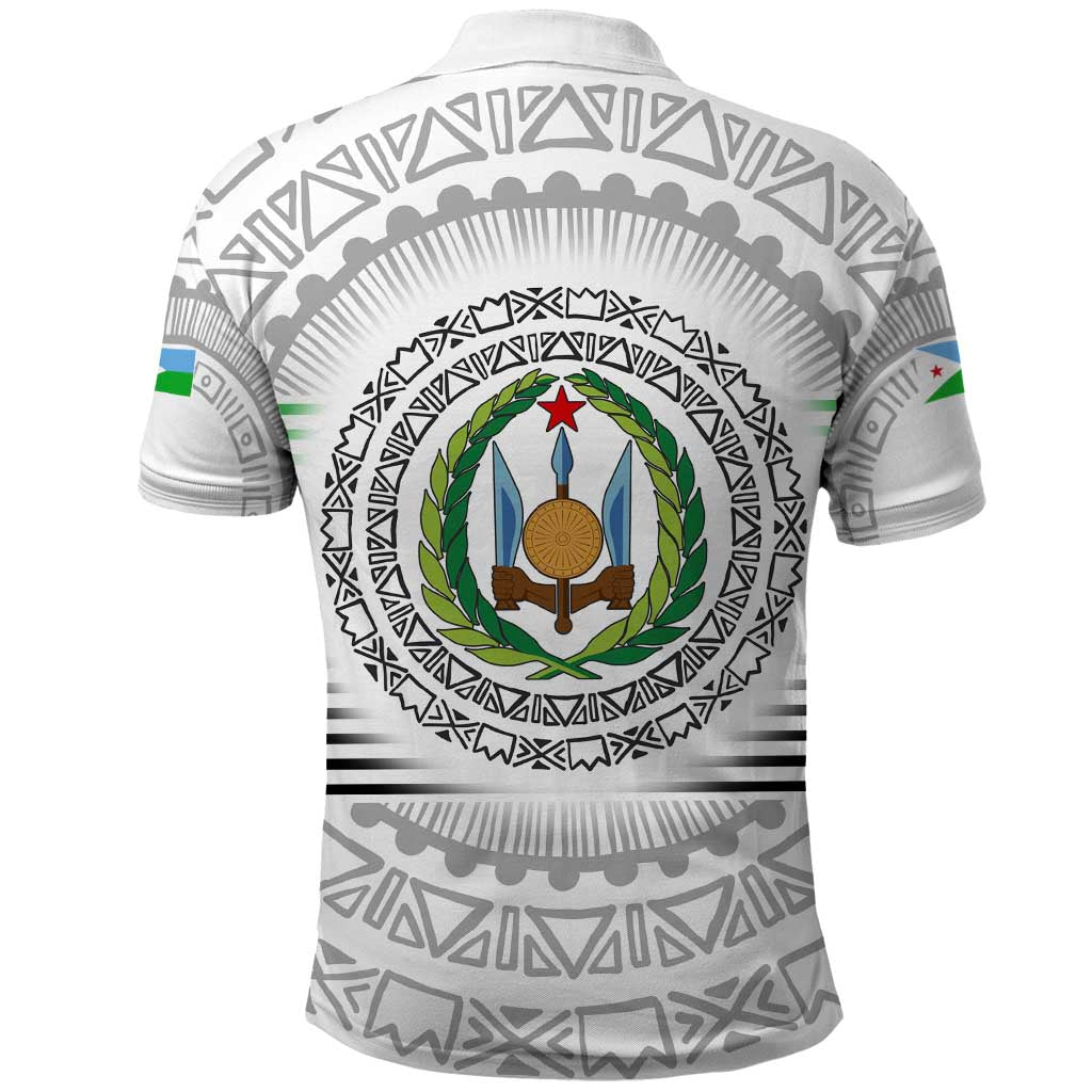 Djibouti Roots Polo Shirt Urban Streetwear with African Tribal Design & Patriotic Elements TS04