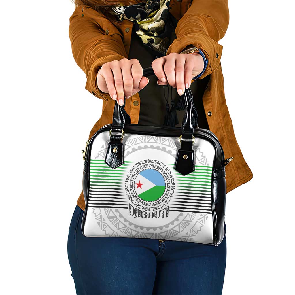 Djibouti Roots Shoulder Handbag Urban Streetwear with African Tribal Design & Patriotic Elements TS04