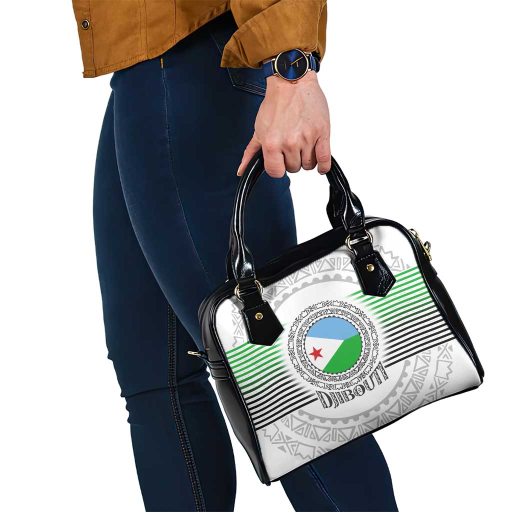 Djibouti Roots Shoulder Handbag Urban Streetwear with African Tribal Design & Patriotic Elements TS04