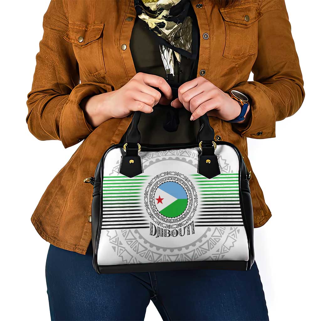 Djibouti Roots Shoulder Handbag Urban Streetwear with African Tribal Design & Patriotic Elements TS04