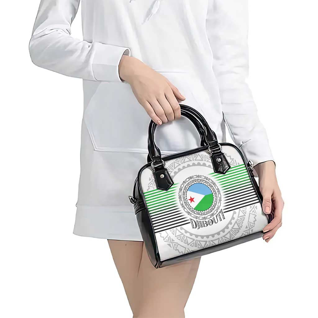 Djibouti Roots Shoulder Handbag Urban Streetwear with African Tribal Design & Patriotic Elements TS04