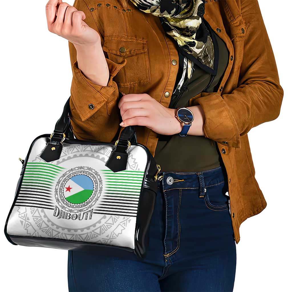Djibouti Roots Shoulder Handbag Urban Streetwear with African Tribal Design & Patriotic Elements TS04