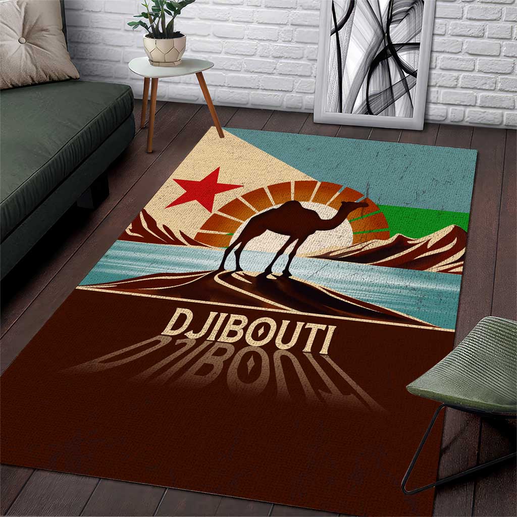 Djibouti Camel Area Rug Where Desert Meets Sea and Heritage Stands Tall TS04