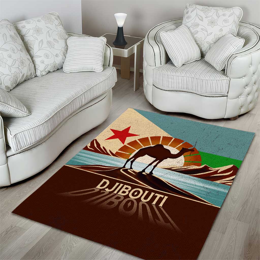 Djibouti Camel Area Rug Where Desert Meets Sea and Heritage Stands Tall TS04