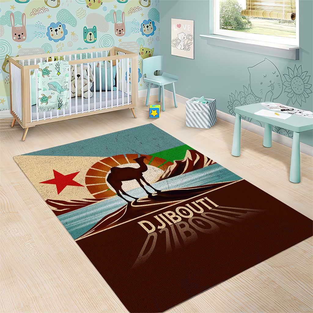 Djibouti Camel Area Rug Where Desert Meets Sea and Heritage Stands Tall TS04