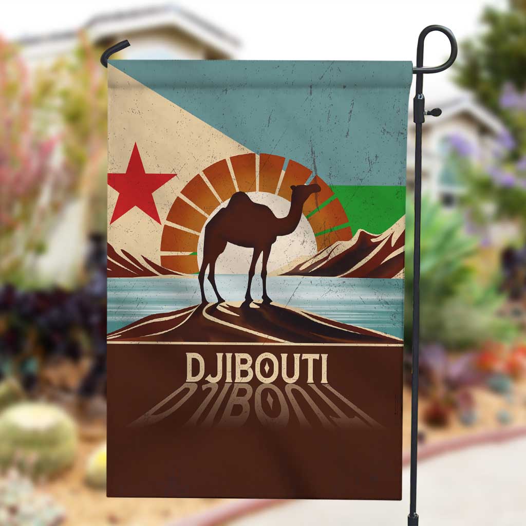 Djibouti Camel Garden Flag Where Desert Meets Sea and Heritage Stands Tall TS04