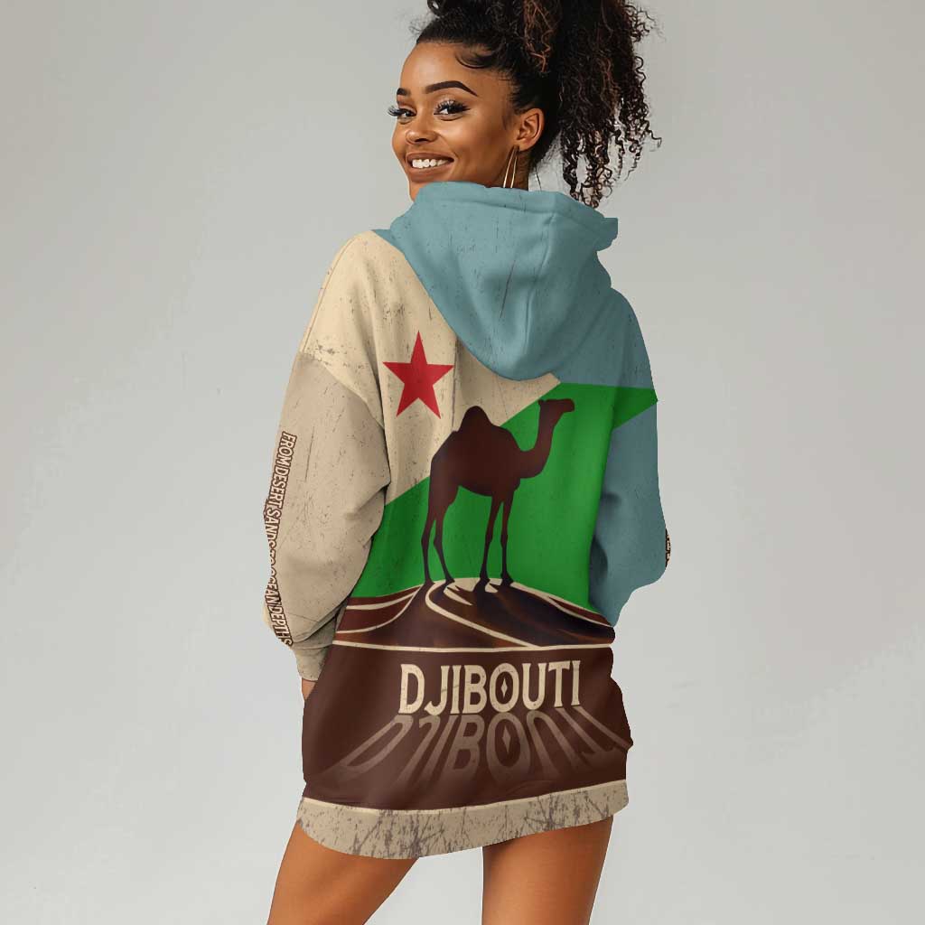 Djibouti Camel Hoodie Dress Where Desert Meets Sea and Heritage Stands Tall TS04