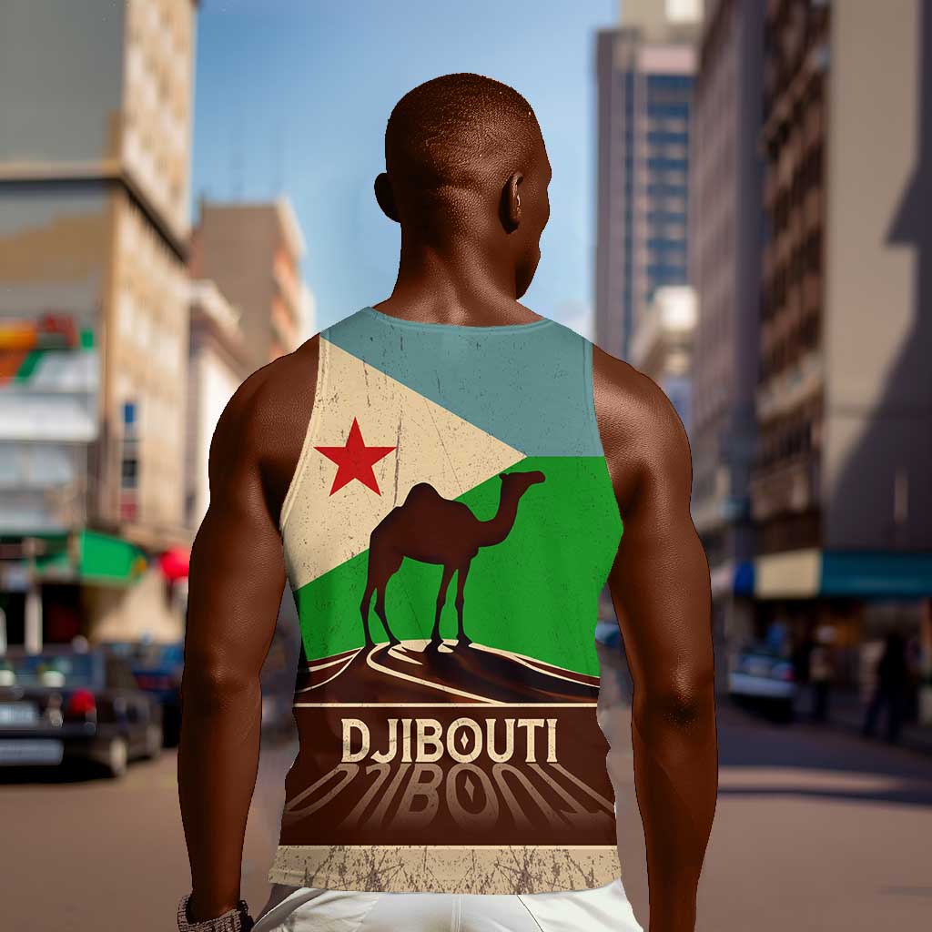 Djibouti Camel Men Tank Top Where Desert Meets Sea and Heritage Stands Tall TS04
