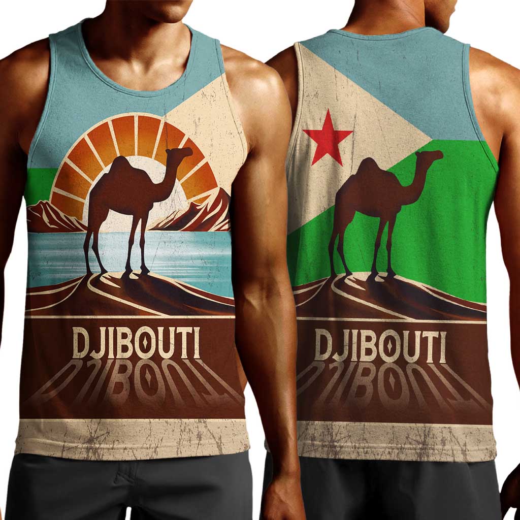 Djibouti Camel Men Tank Top Where Desert Meets Sea and Heritage Stands Tall TS04