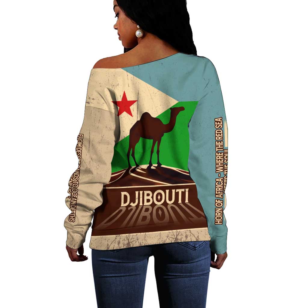 Djibouti Camel Off Shoulder Sweater Where Desert Meets Sea and Heritage Stands Tall TS04