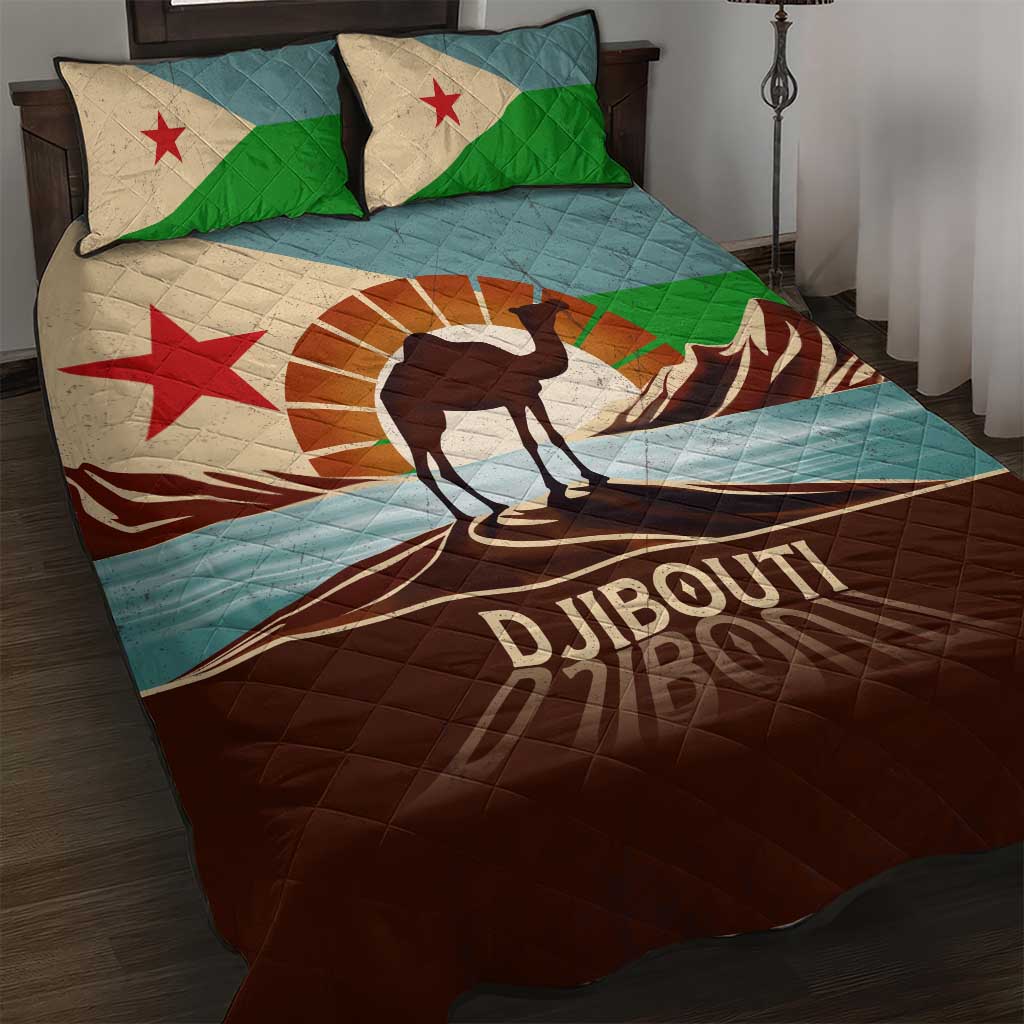 Djibouti Camel Quilt Bed Set Where Desert Meets Sea and Heritage Stands Tall TS04