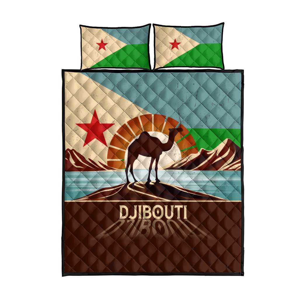Djibouti Camel Quilt Bed Set Where Desert Meets Sea and Heritage Stands Tall TS04