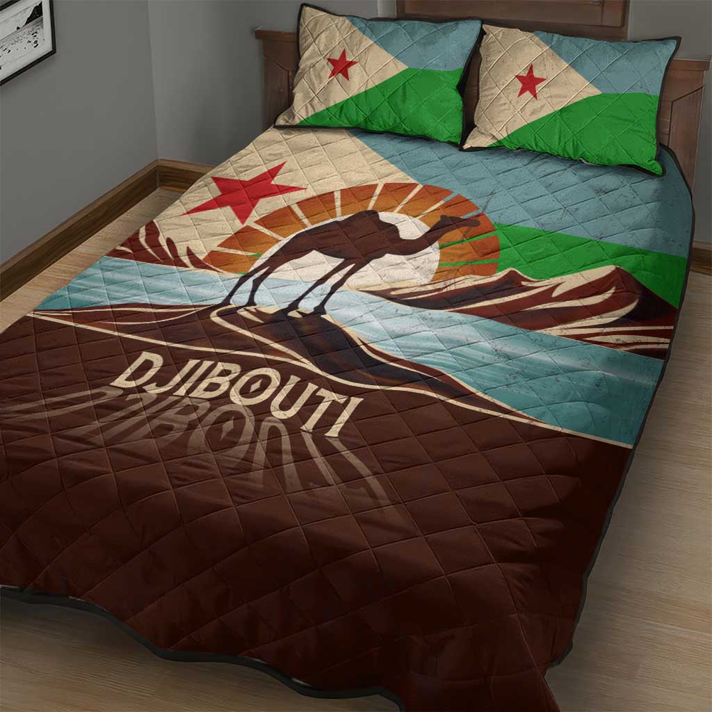 Djibouti Camel Quilt Bed Set Where Desert Meets Sea and Heritage Stands Tall TS04