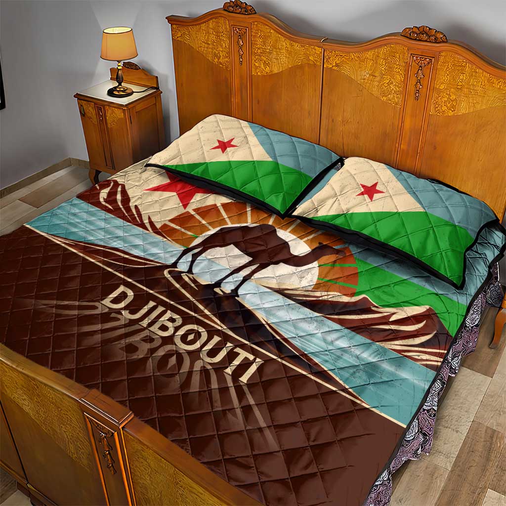 Djibouti Camel Quilt Bed Set Where Desert Meets Sea and Heritage Stands Tall TS04