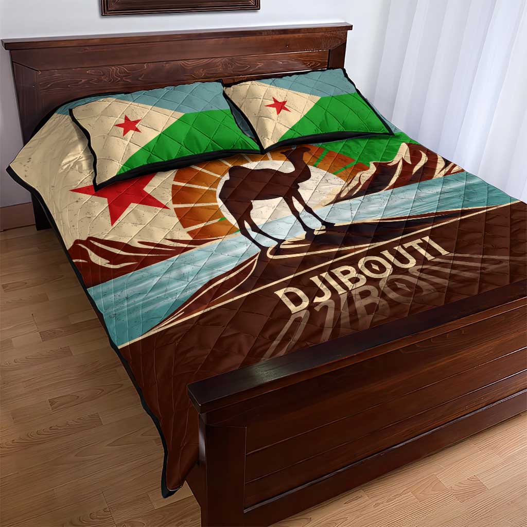 Djibouti Camel Quilt Bed Set Where Desert Meets Sea and Heritage Stands Tall TS04