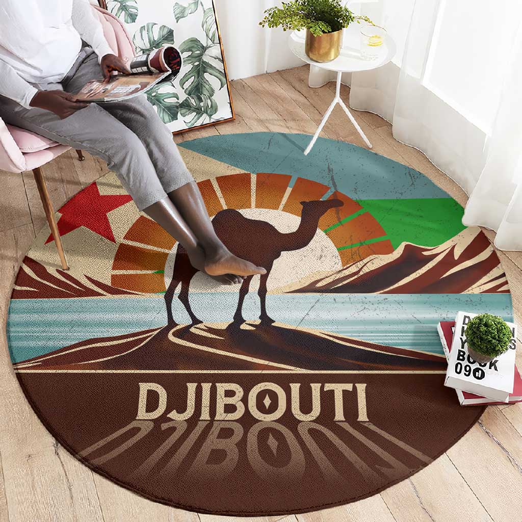 Djibouti Camel Round Carpet Where Desert Meets Sea and Heritage Stands Tall TS04