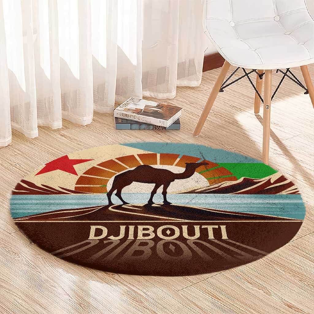 Djibouti Camel Round Carpet Where Desert Meets Sea and Heritage Stands Tall TS04