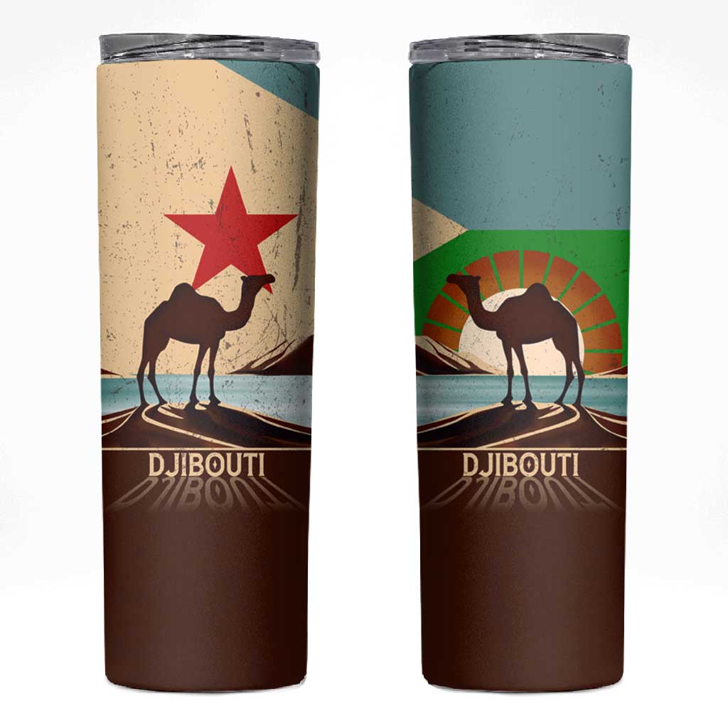 Djibouti Camel Skinny Tumbler Where Desert Meets Sea and Heritage Stands Tall TS04