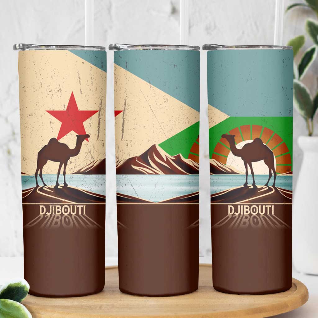 Djibouti Camel Skinny Tumbler Where Desert Meets Sea and Heritage Stands Tall TS04