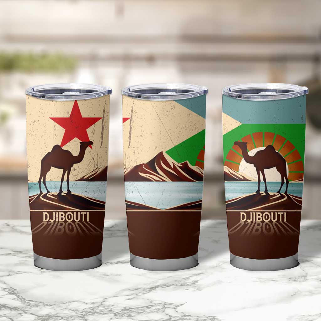 Djibouti Camel Tumbler Cup Where Desert Meets Sea and Heritage Stands Tall TS04