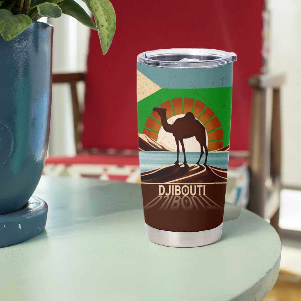 Djibouti Camel Tumbler Cup Where Desert Meets Sea and Heritage Stands Tall TS04