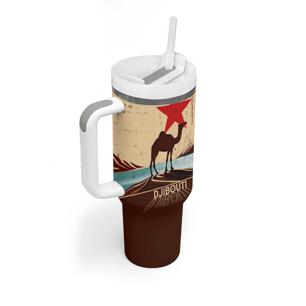 Djibouti Camel Tumbler With Handle Where Desert Meets Sea and Heritage Stands Tall TS04