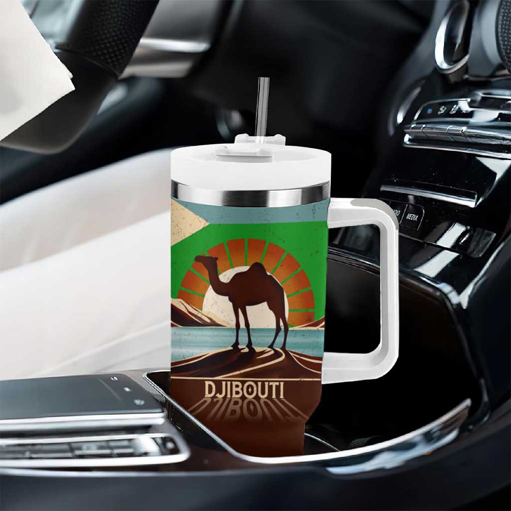 Djibouti Camel Tumbler With Handle Where Desert Meets Sea and Heritage Stands Tall TS04