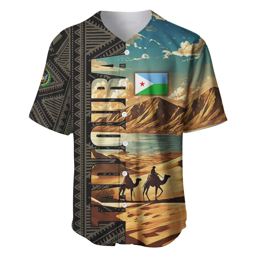 Djibouti Desert Baseball Jersey Camel Riders and African Pattern TS04