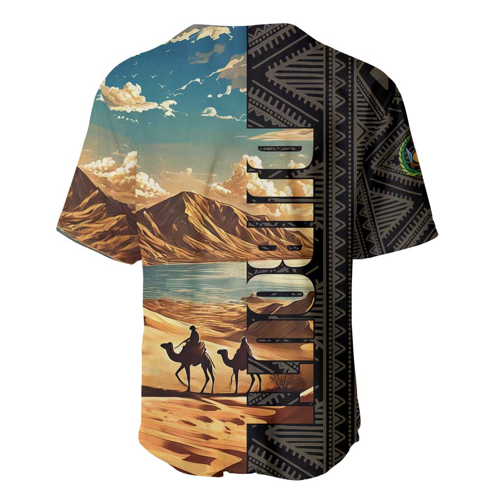 Djibouti Desert Baseball Jersey Camel Riders and African Pattern TS04