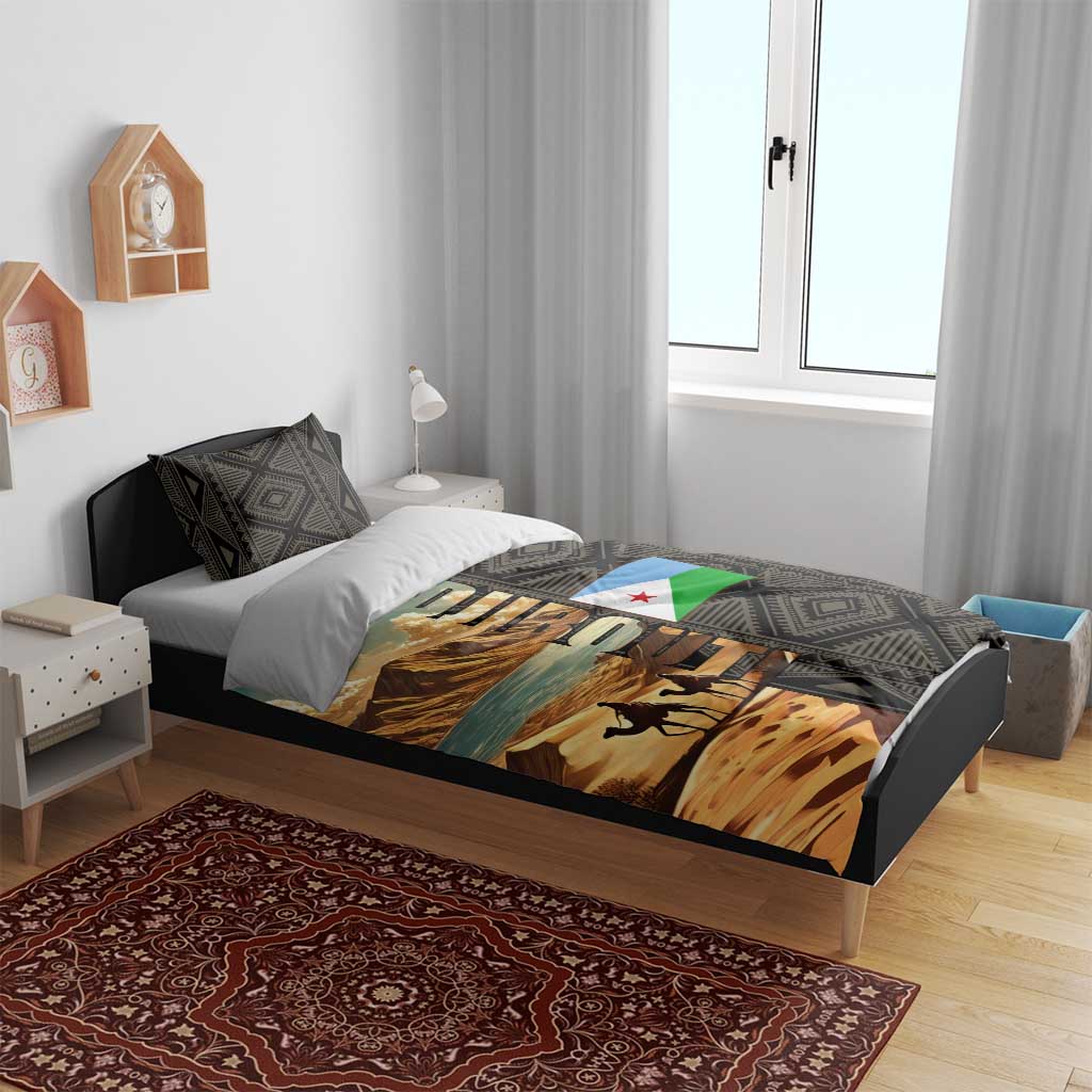 Djibouti Desert Bedding Set Camel Riders and African Pattern TS04