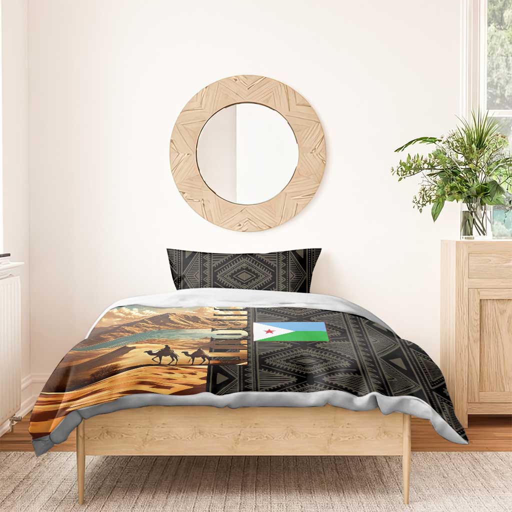 Djibouti Desert Bedding Set Camel Riders and African Pattern TS04