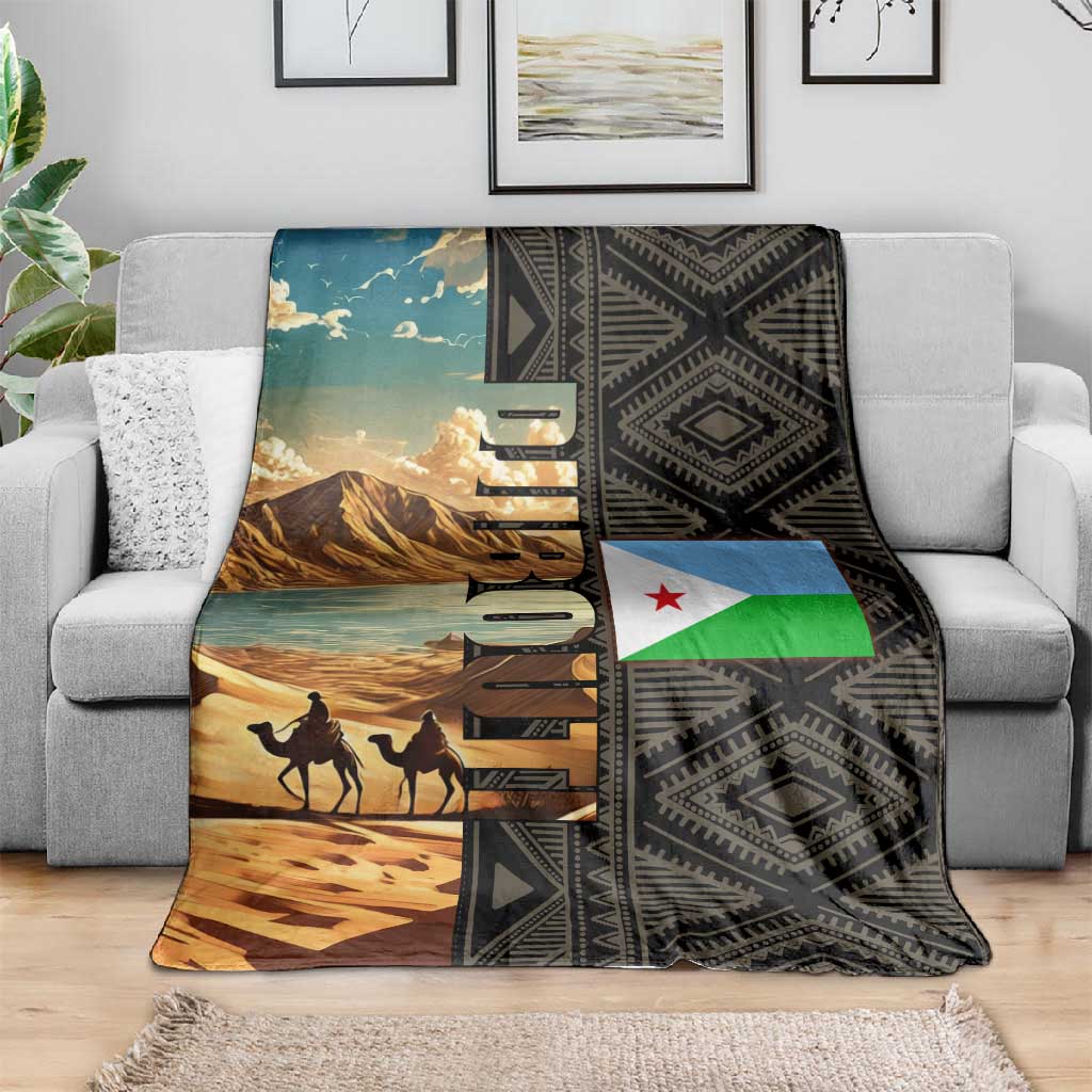Djibouti Desert Blanket Camel Riders and African Pattern TS04