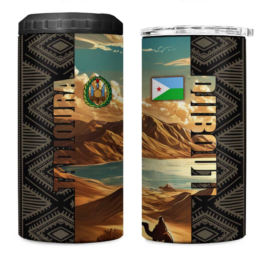 Djibouti Desert 4 in 1 Can Cooler Tumbler Camel Riders and African Pattern TS04