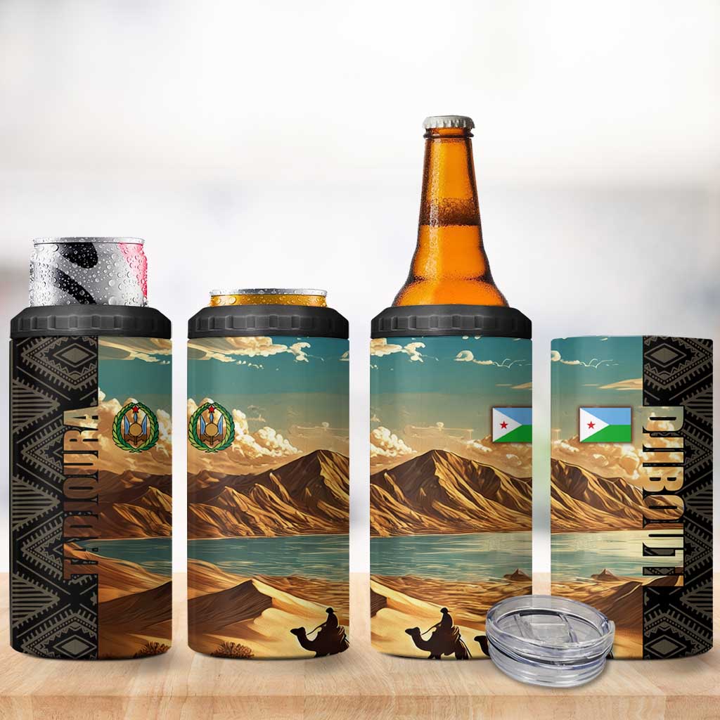 Djibouti Desert 4 in 1 Can Cooler Tumbler Camel Riders and African Pattern TS04