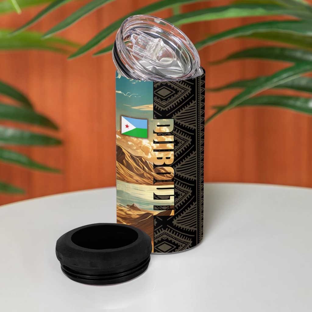 Djibouti Desert 4 in 1 Can Cooler Tumbler Camel Riders and African Pattern TS04