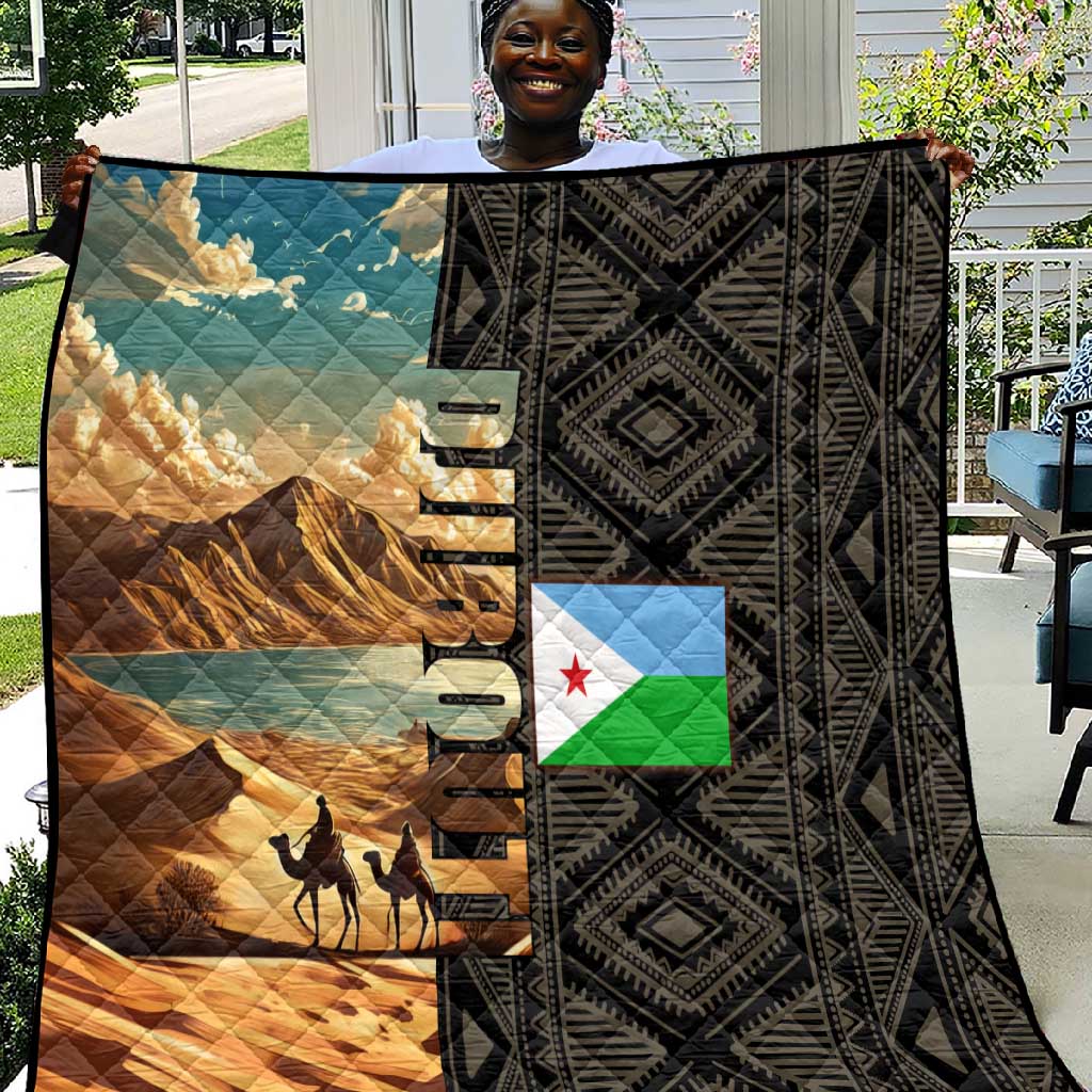 Djibouti Desert Quilt Camel Riders and African Pattern TS04