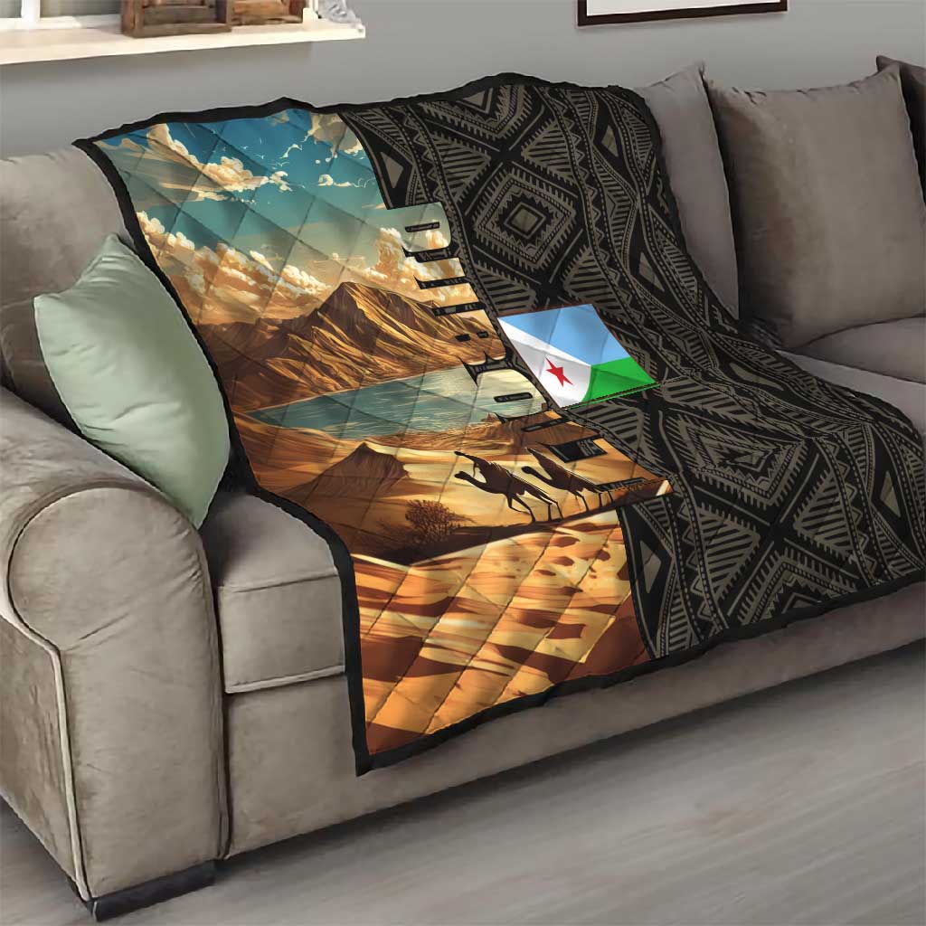 Djibouti Desert Quilt Camel Riders and African Pattern TS04