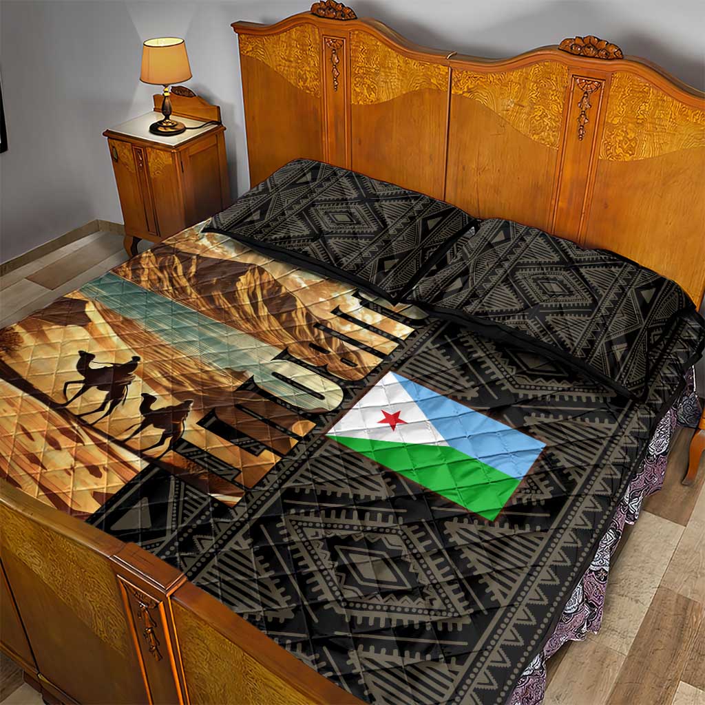 Djibouti Desert Quilt Bed Set Camel Riders and African Pattern TS04