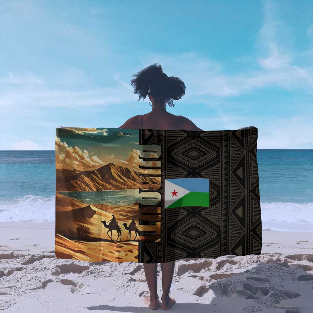 Djibouti Desert Sarong Camel Riders and African Pattern TS04