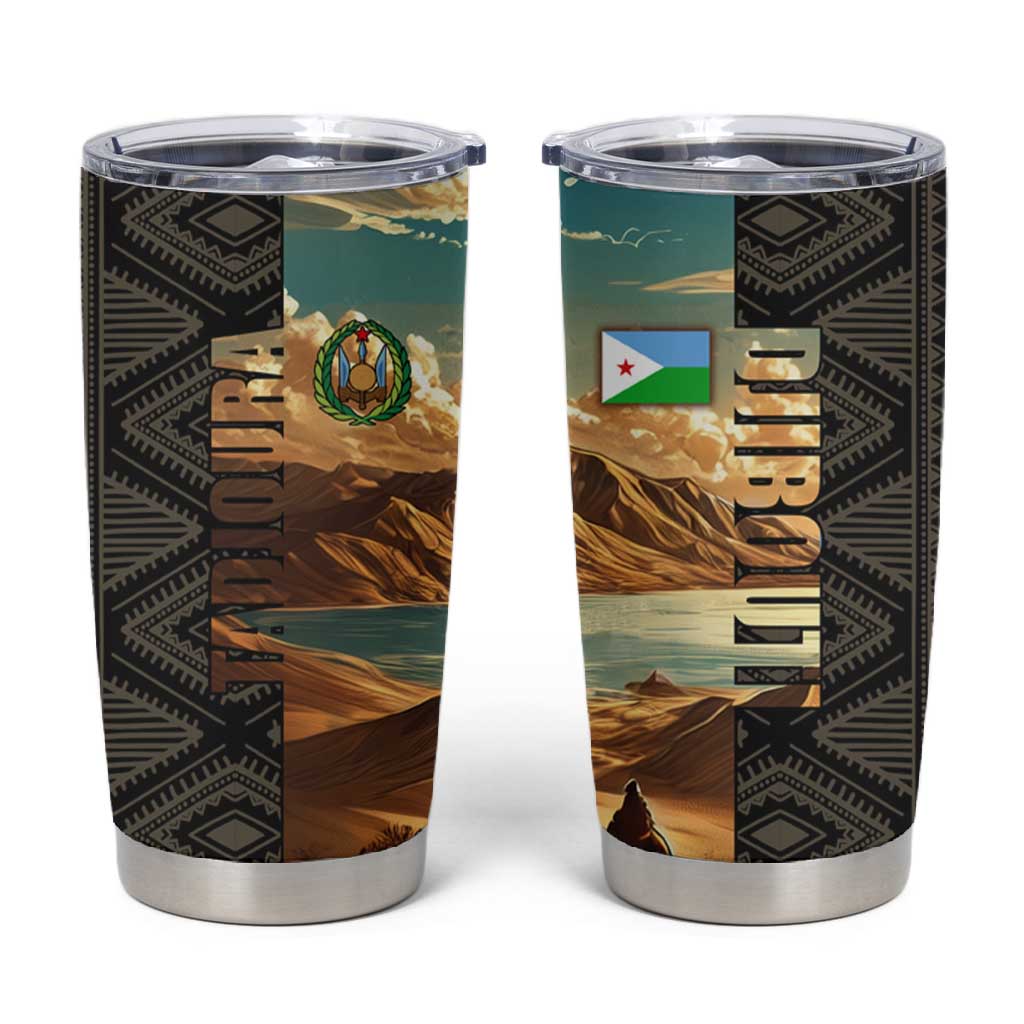 Djibouti Desert Tumbler Cup Camel Riders and African Pattern TS04