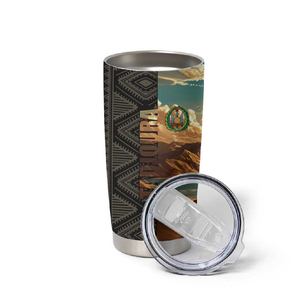 Djibouti Desert Tumbler Cup Camel Riders and African Pattern TS04