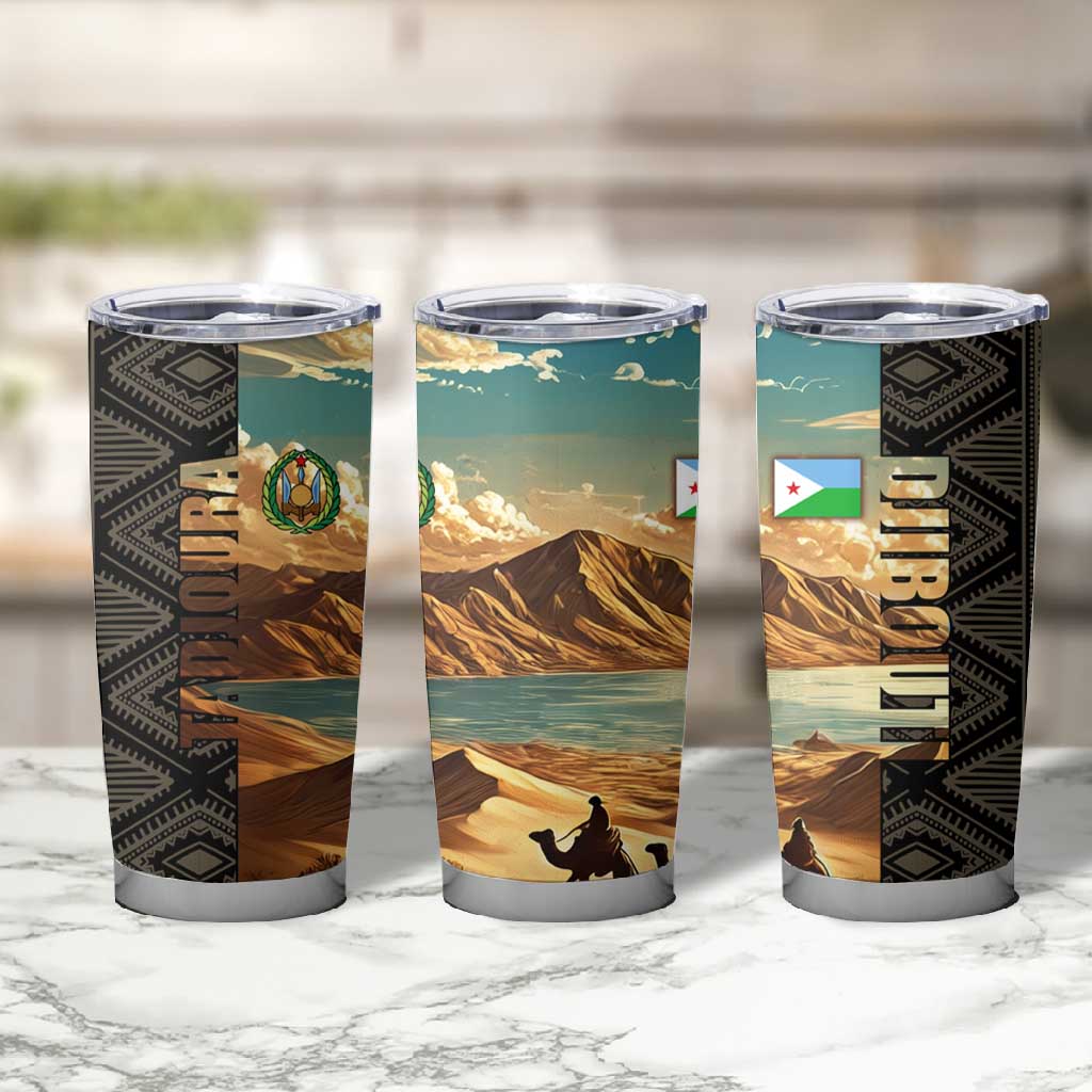 Djibouti Desert Tumbler Cup Camel Riders and African Pattern TS04
