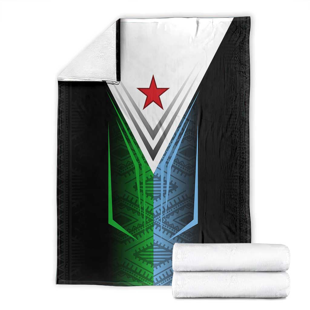 Djibouti Africa Blanket Tribal Geometry Meets National Colors and Red Star Boldness TS04